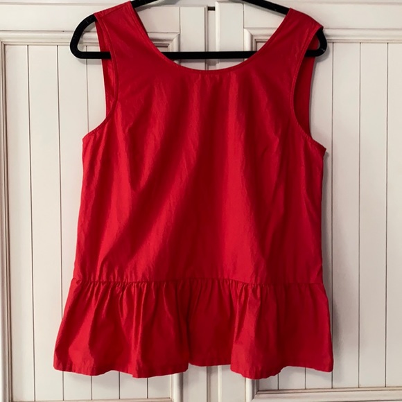 Red J. Crew Bow Peplum Tank - Picture 1 of 7
